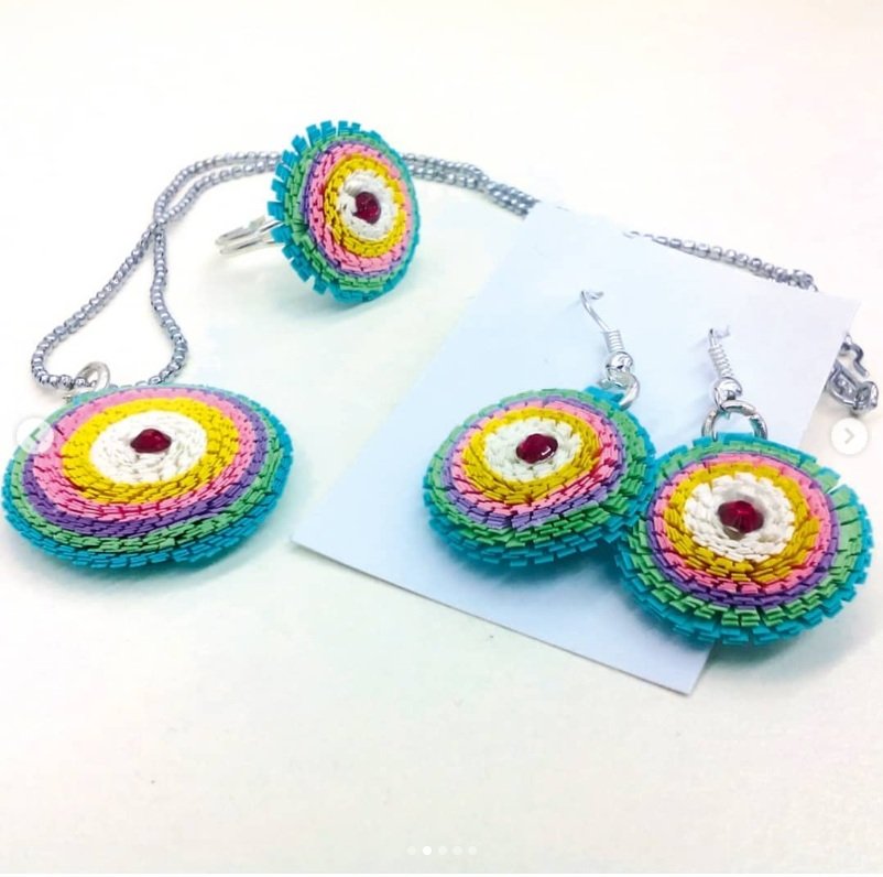 Fashion -Multicoulour-Fringe-pendant-set